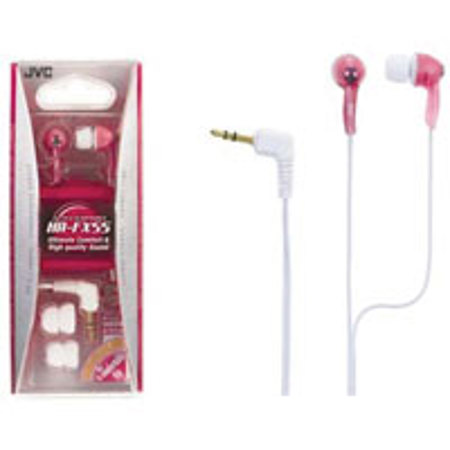 JVC In Ear Headphone Set w/4' Cord & 3 Ear Pieces, Pink