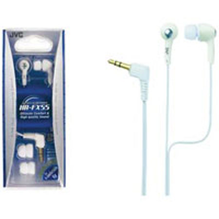 JVC In Ear Headphone Set with 4' Cord & 3 Ear Pieces, Color: White #HAFX55ZW
