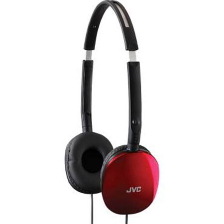 JVC HAS160A Flat Foldable Headphone, Red