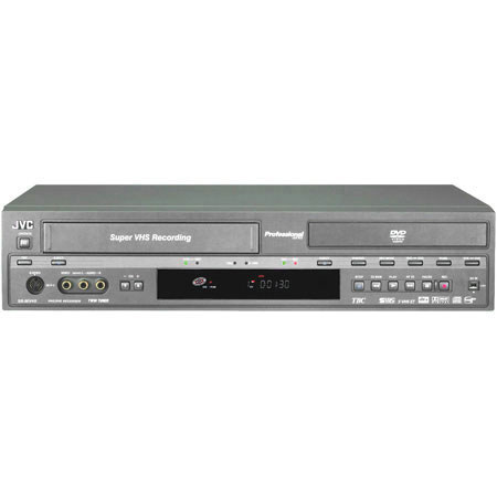 JVC SR-MV40US DVD Recorder/S-VHS VCR Combo, with FireWire Input/Output, RF Output, Twin TV Tuners, Super MPEG Processor & Remote Control