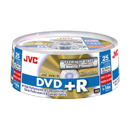 JVC VPR47HGS25 Taiyo Yuden 16x Speed DVD+R Discs-Gold