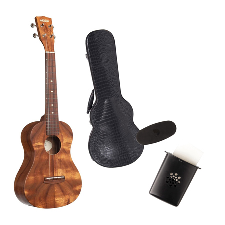 Kala Satin All Solid Hawaiian Koa Tenor Ukulele with Gig Bag & Humidifier Pro