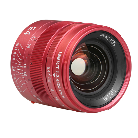 Kipon IBERIT 24mm f/2.4 Lens for Leica M (Red)