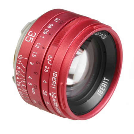 Kipon IBERIT 35mm f/2.4 Lens for Leica M (Red)