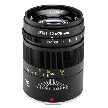 Kipon IBERIT 75mm f/2.4 Lens for Fujifilm X, Black