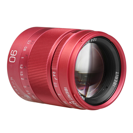 Kipon IBERIT 90mm f/2.4 Lens for Leica M (Red)