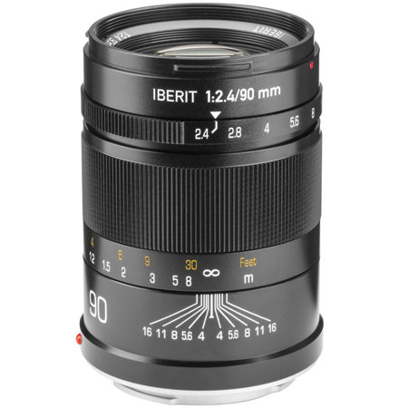 Kipon IBERIT 90mm f/2.4 Lens for Sony E, Black