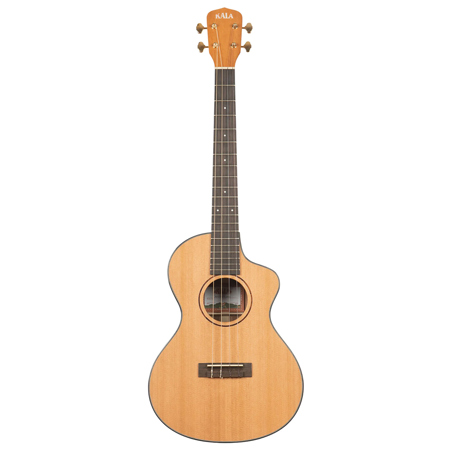 Kala All Solid Cedar Top Trembesi Metropolitan Cutaway Baritone Ukulele with Bag