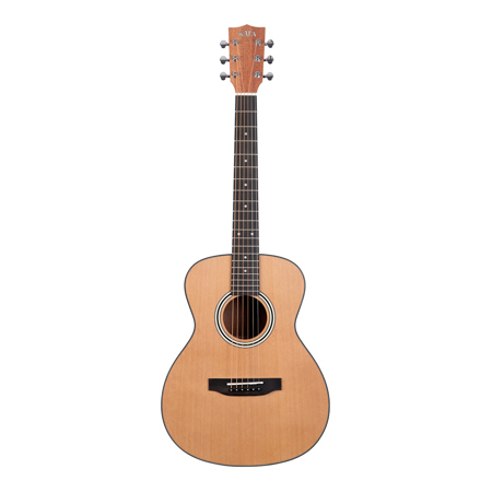 Kala Solid Cedar Top Mahogany Orchestra Mini Acoustic Guitar, Natural