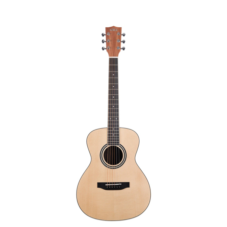 Kala Solid Spruce Top Ebony Orchestra Mini Acoustic Guitar with Bag, Natural