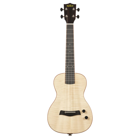 Kala Solid Body Electric Flame Maple Tenor Ukulele with EQ and Gig Bag, Natural