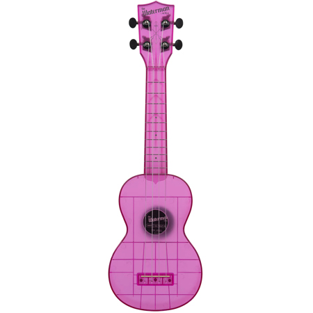 Kala Waterman Seaglass Collection Transparent Soprano Ukulele Amethyst Purple