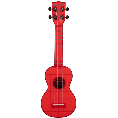 Kala Waterman Seaglass Collection Transparent Soprano Ukulele Maritime Red