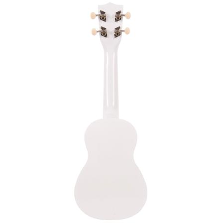 Kala Gloss Pearl White Makala Dolphin Soprano Ukulele with Tote Bag
