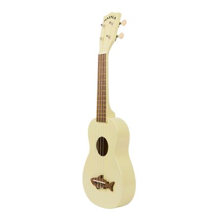 Kala Matte Coral Yellow Makala Shark Soprano Ukulele with Tote Bag