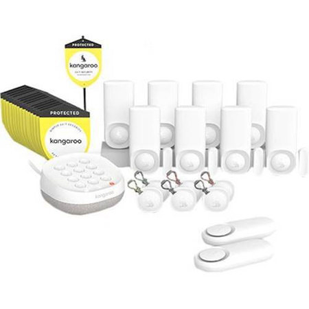 Kangaroo 11-Piece Alarm System, 8x Motion+Entry, Siren+Keypad, 2x Water+Climate