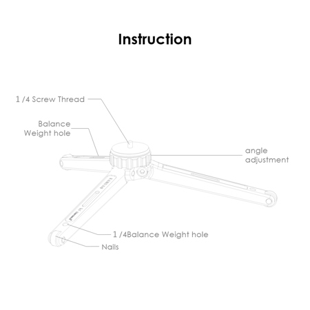 Kandao x Marsace Co-Branded MIni Aluminum Tripod for QooCam 8K Selfie Stick