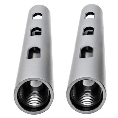 Kondor Blue 6" PPSh 15mm Threaded Aluminum Rod, Space Gray, 2-Pack