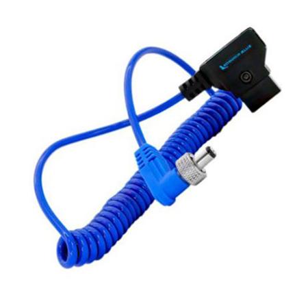 Kondor Blue Coiled D-Tap to Locking DC 2.1mm Right Angle Cable