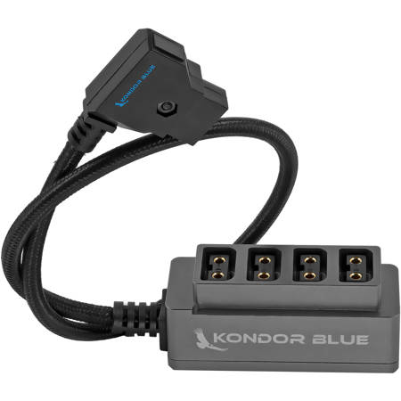 Kondor Blue 16" Male D-Tap to 4-Port Female D-Tap Splitter Hub