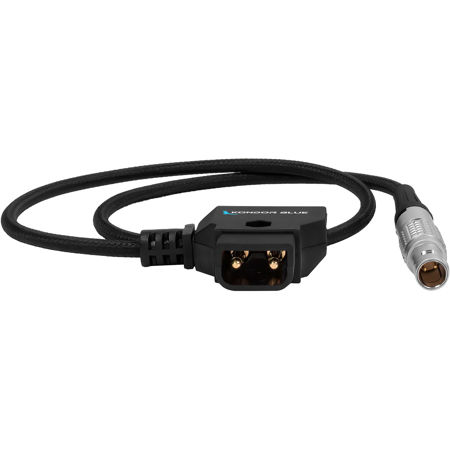 Kondor Blue 20" D-Tap to LEMO 2-Pin 0B Male Power Cable, Raven Black