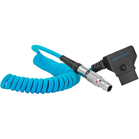 Kondor Blue 20" D-Tap to LEMO 2-Pin 0B Male Coiled Power Cable, Blue