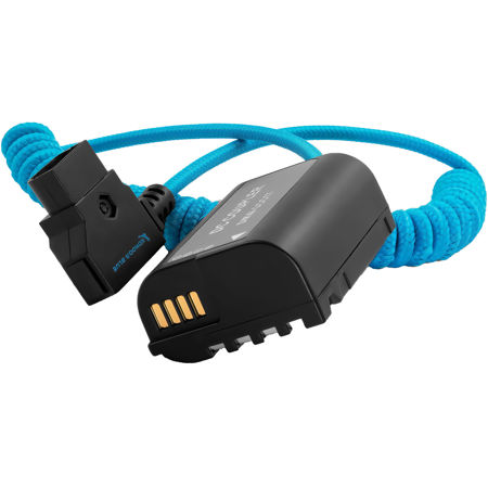 Kondor Blue D-Tap to DMW-BLK22 Coiled Dummy Battery Cable for LUMIX S5/GH5/GH6