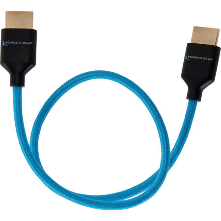 Kondor Blue 17" 8K HDMI 2.1 Nylon Braided Cable for On-Camera Monitor, Blue