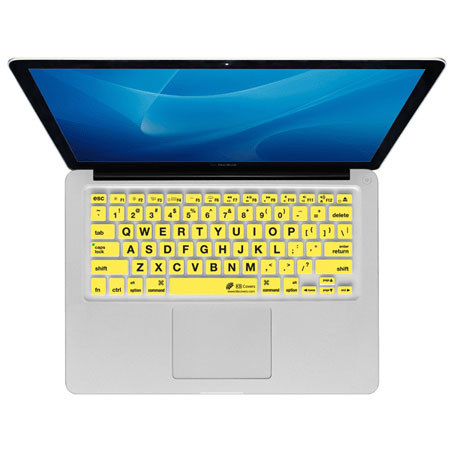KB Covers Large Type Keyboard Cover for MacBook, MacBook Air/Pro, Clear/Yellow