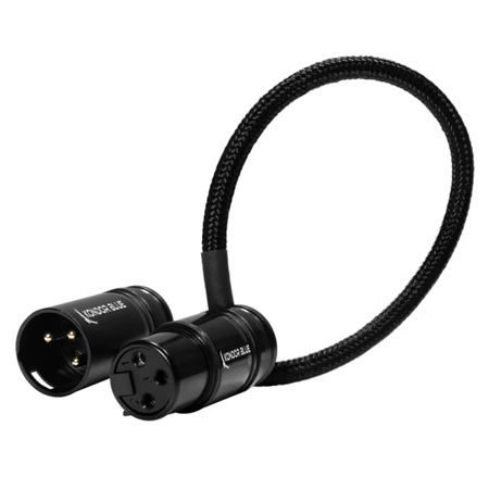 Kondor Blue 8" Low Profile Right Angle XLR Cable, Raven Black