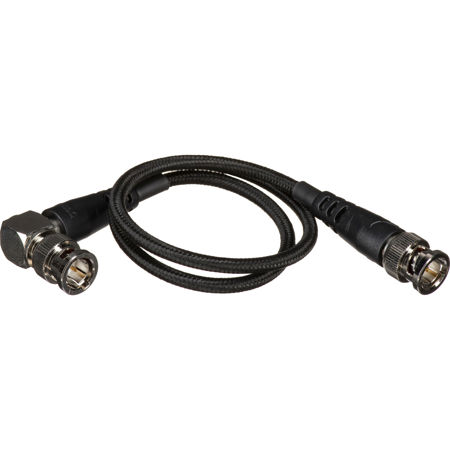 Kondor Blue 20" 12G SDI Right Angle Connector to Nylon Braided Cable, Black