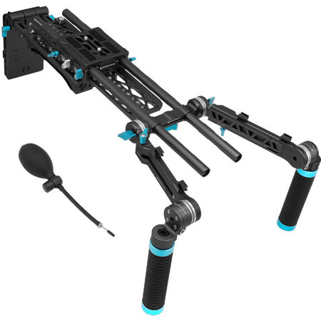 Kondor Blue Shoulder Pad Air Rig Pro with V-Mount Battery Plate, Raven Black