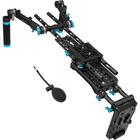Kondor Blue Shoulder Pad Air Rig Pro with V-Mount Battery Plate, Raven Black
