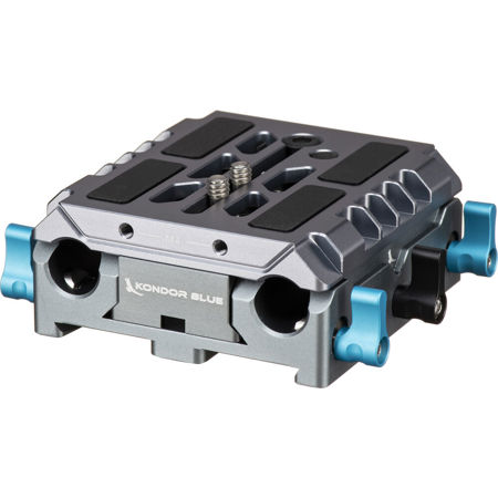 Kondor Blue LWS ARRI Bridge Plate with Riser Plate for RED V-RAPTOR, Space Gray
