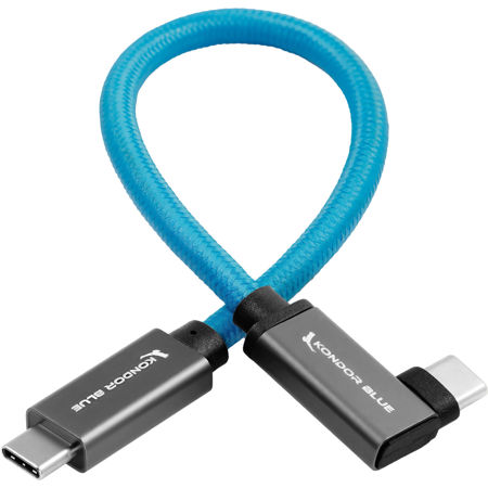 Kondor Blue 8.5" USB 3.1 Gen 2 Type-C to Type-C Right Angle Cable for SSD Recording