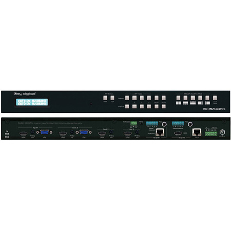 Key Digital KD-MLV4X4PRO 4x4 4K UHD HDMI Seamless Matrix Switcher
