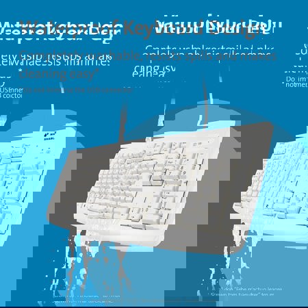 Kensington Pro Fit USB Washable Keyboard, White