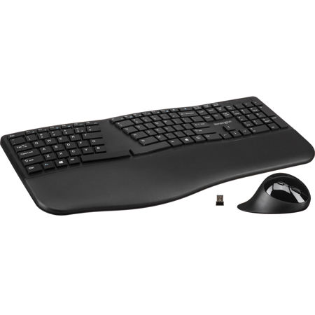 Kensington Pro Fit Ergo Wireless Keyboard and Mouse, Black
