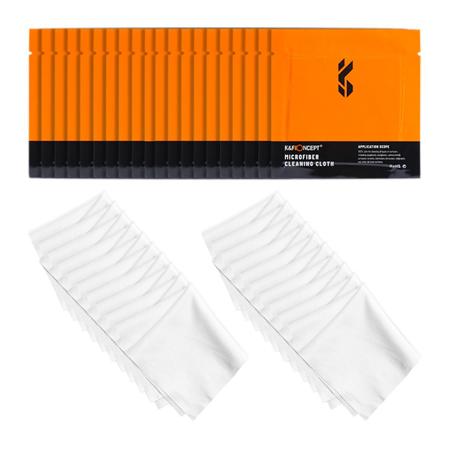 K&F Concept 15x15cm Microfiber Cleaning Cloth Kit, White, 20-Pack