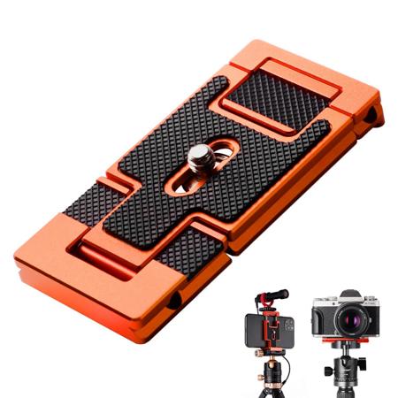 K&F Concept 2-In-1 Arca Swiss QR Plate for Camera and Smartphone, Orange