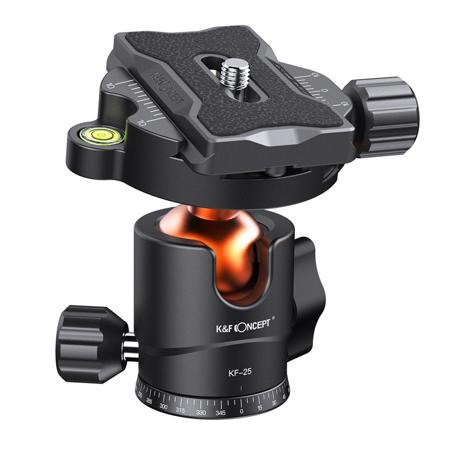 K&F Concept KF-25 Series 25mm AL Alloy Panoramic Ball Head, 17.6 lbs Load