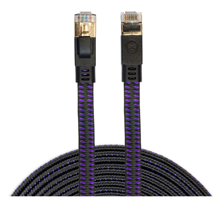 Kontrolfreek 12' CAT-8 Ethernet Braided Gaming Cable, Purple & Black