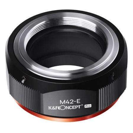 K&F Concept KF M10105 High-precision Lens Adapter Ring, Matte Paint, Orange Secondary Oxide, M42-NEX PRO