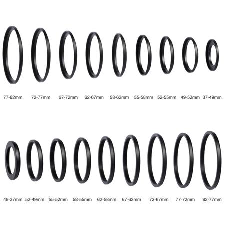 K&F Concept Filter Ring Adapter Set w/9x Step-Up Ring, 9x Step-Down Ring,18-Pack