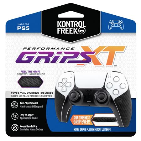 Kontrolfreek Performance Grips XT for PS5 Controller, Extra-Thin, Black