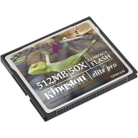 Kingston Technology 512mb, 50x Elite Pro Compact Flash Memory Card #CF512S