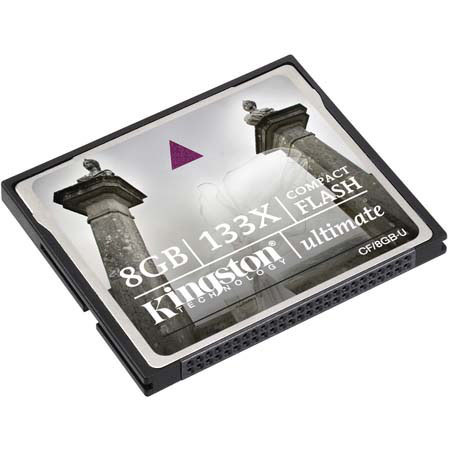 Kingston Technology 8GB, 133x Ultimate Compact Flash Memory Card with Recovery Software.