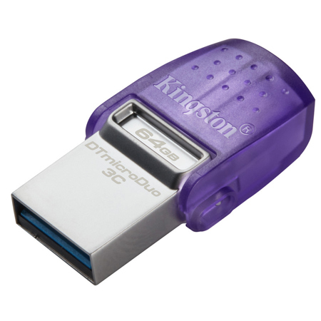 Kingston Technology DataTraveler microDuo 3C 64GB USB Type-C and USB Type-A Flash Drive