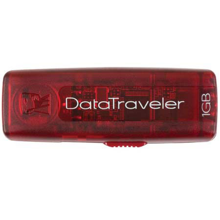 Kingston Technology Data Traveler 100, 1 GB Flash Drive with USB 2.0 Interface, Red