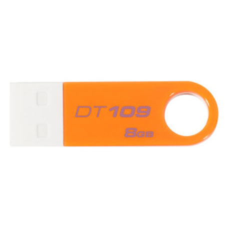 Kingston Technology DT109/8GBZ, 8GB Data Traveler 109, FlashDrive White/Orange